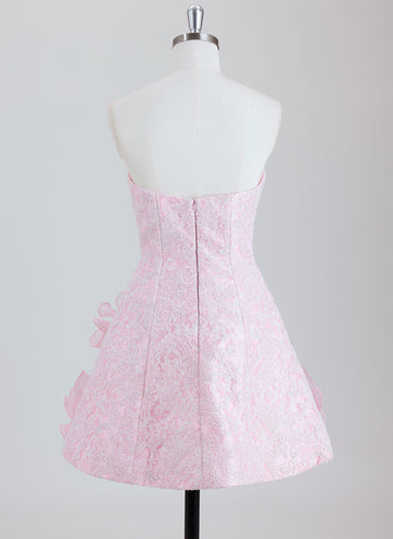 A-line Straight Short Lace Homecoming Dress With Ruffle